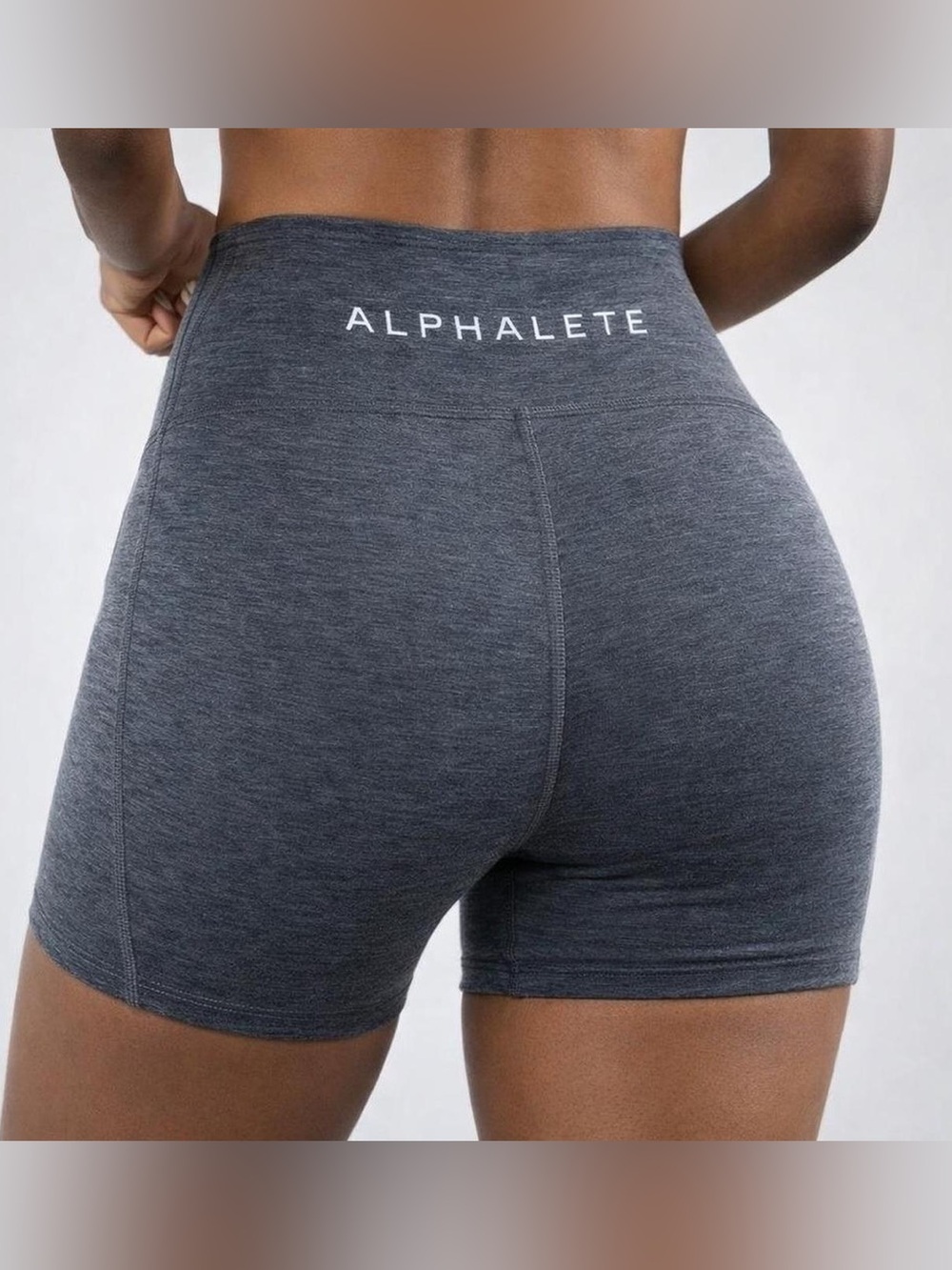 Alphalete Blue Gray Ruched Shorts